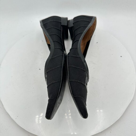 Salvatore Ferragamo Women Size 8D Black Leather Pointed Toe Slip On Flat Shoes - Picture 7 of 11
